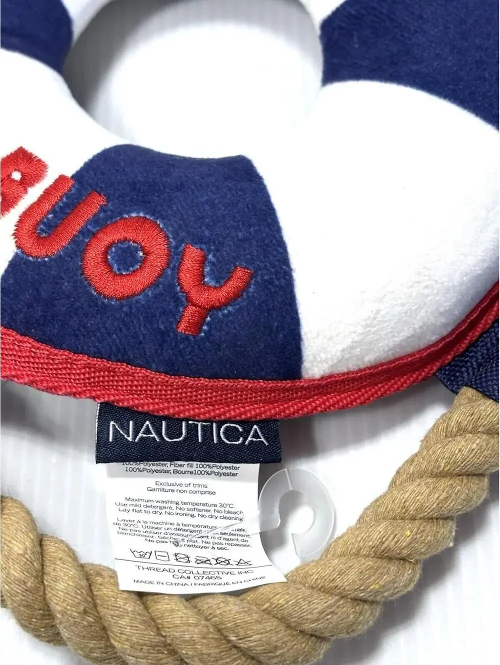 Nautica Nauti Buoy Dog Toy Rope Lifesaver Nautical Tug Fetch Pet Toy Play NEW